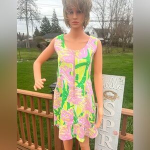 Lilly Pulitzer for Target Shift ‘Fan Dance’ Pink/Green Topical Summer Dress NWT
